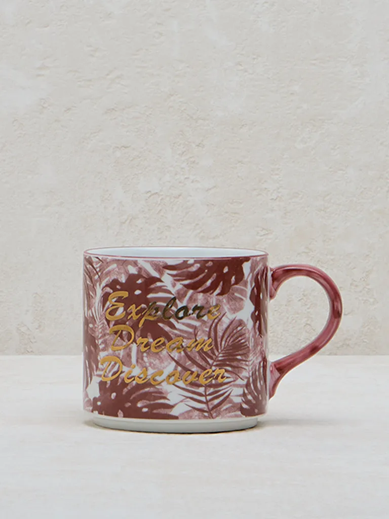 Westside Home Dusty Pink Foliage Printed Mug