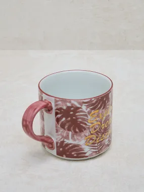 Westside Home Dusty Pink Foliage Printed Mug