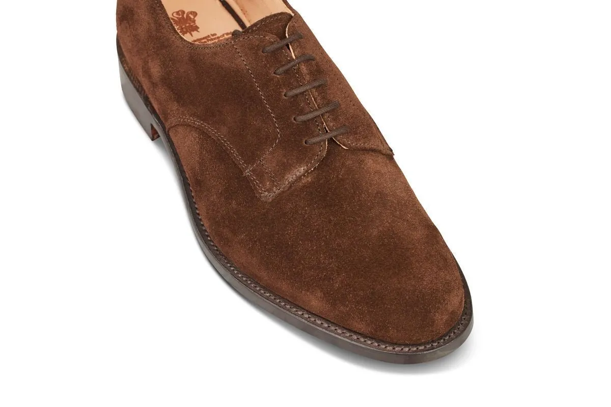 Wiltshire Plain Derby City Shoe - Chocolate Repello Suede