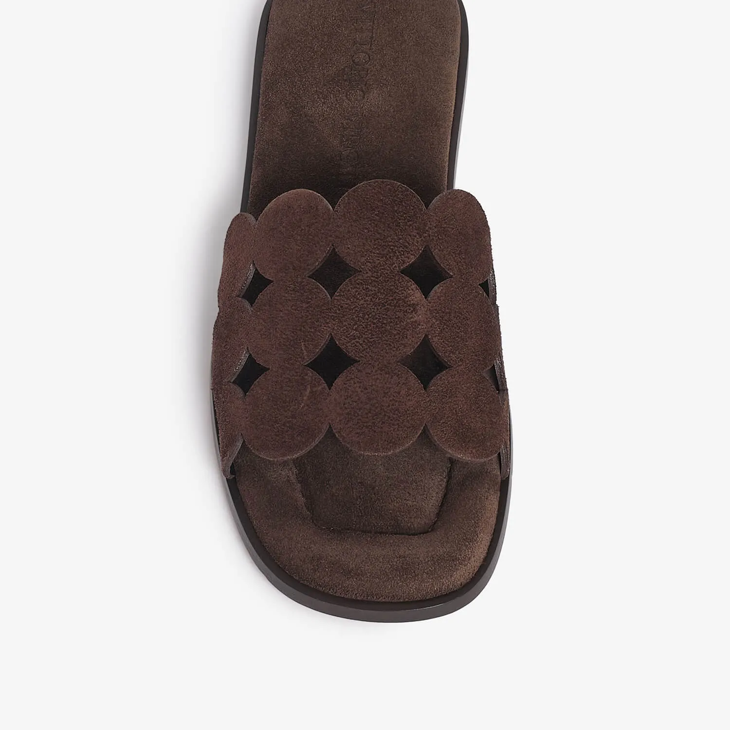 Women's suede slider sandal